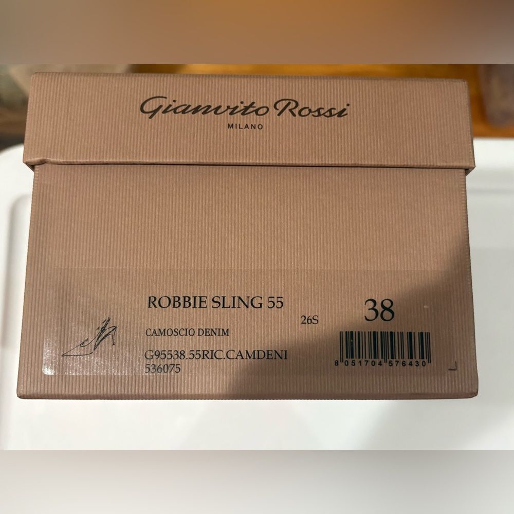 Gianvito Rossi ROBBIE SLING 55
COLOR: Blue Suede - Picture 7 of 7